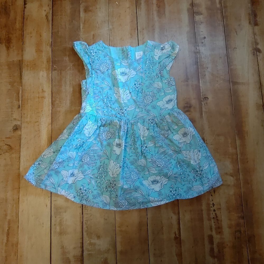 Floral dress 2T lined cotton Gap blue flowers Easter spring cotton dress